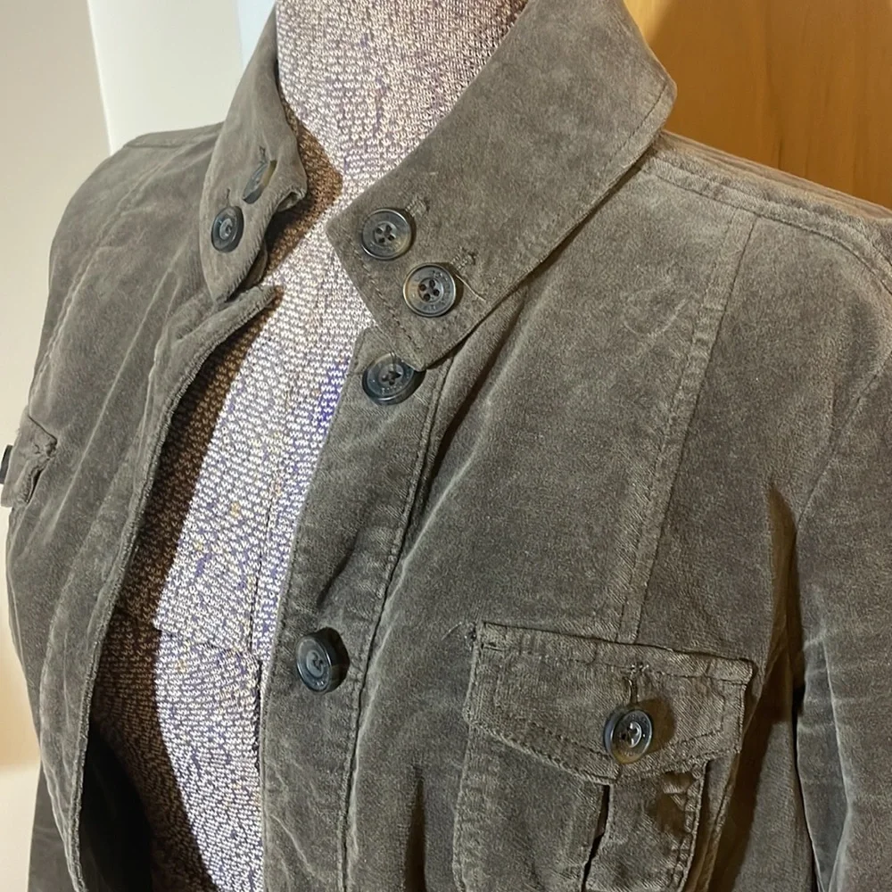 Sonoma Womens Large Brown Button Down Jacket with Pockets